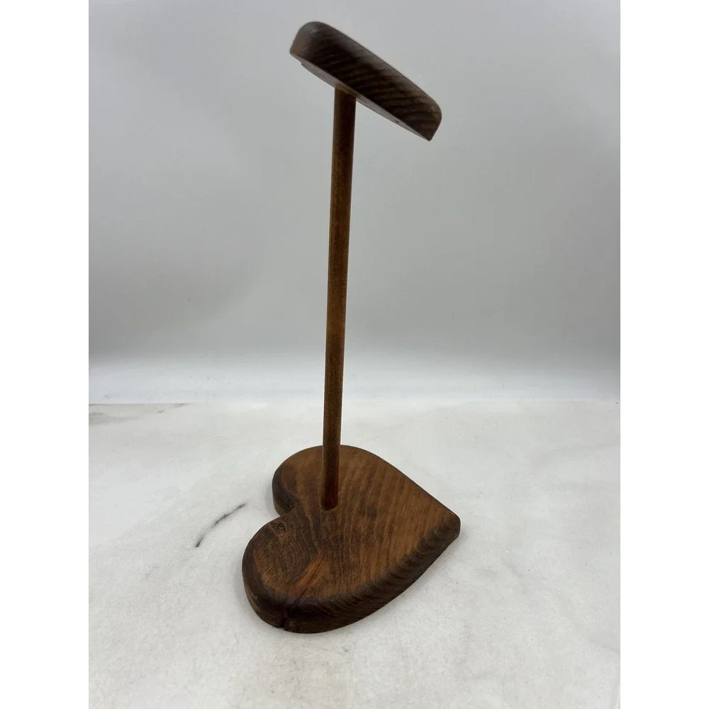 Handmade Wooden Heart Jewelry Display Stand Holder Rustic Decor 12 Inch Tall